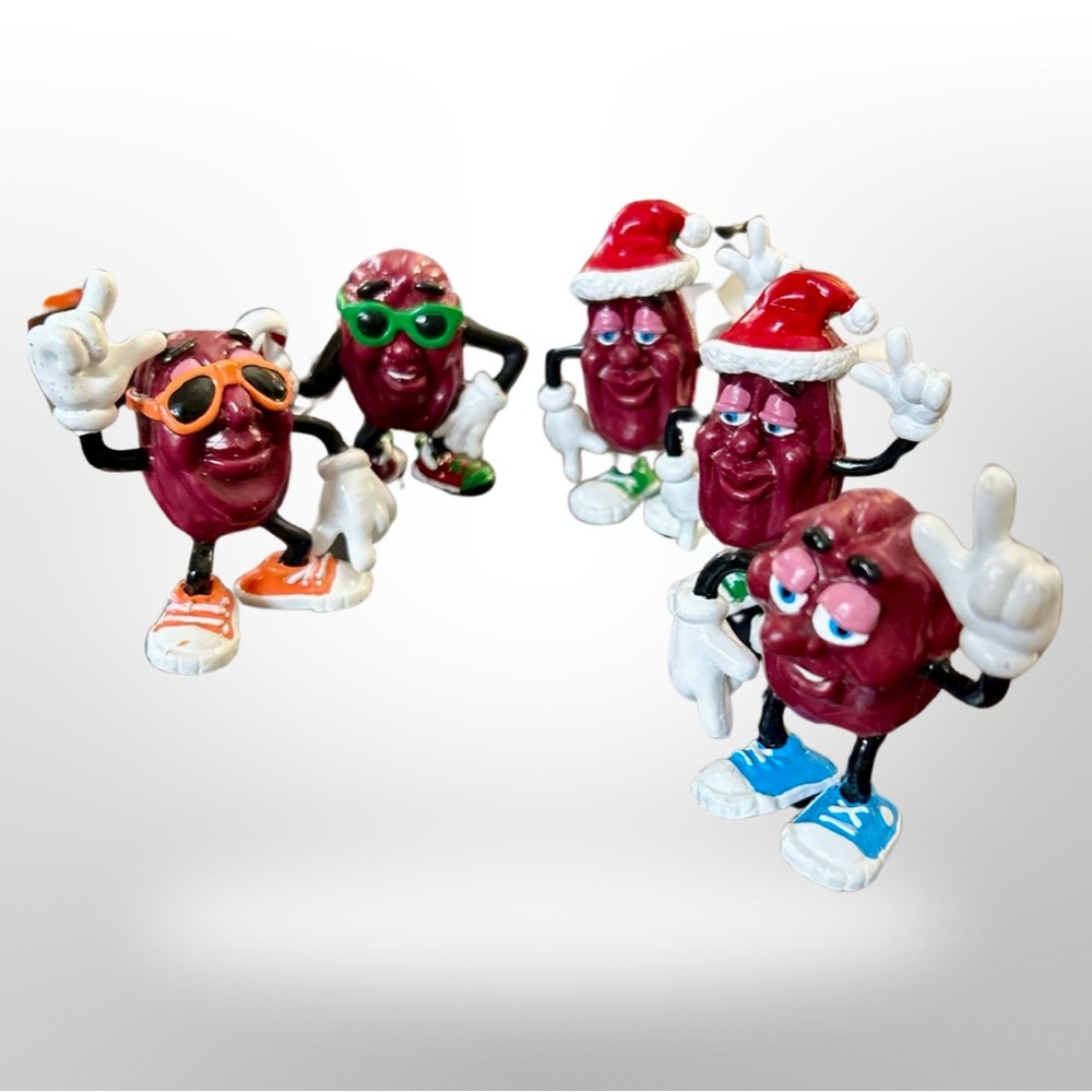 Vintage 1980s California Raisins Mini Figures Lot of‎ 5 Figurines